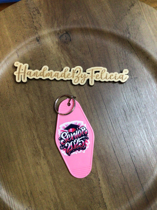 Light pink senior keychain
