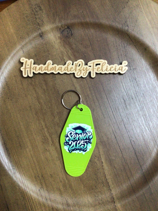Lime green senior keychain