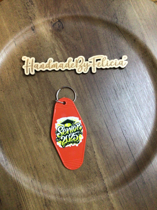 Red and yellow senior keychain