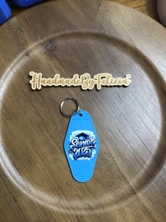 Blue senior keychain
