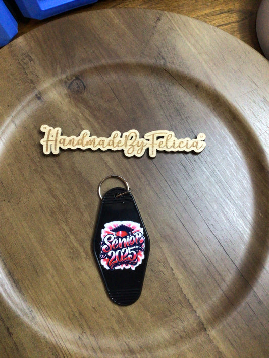 Red black senior keychain