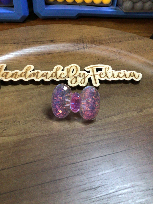 Pink acrylic bow straw bow