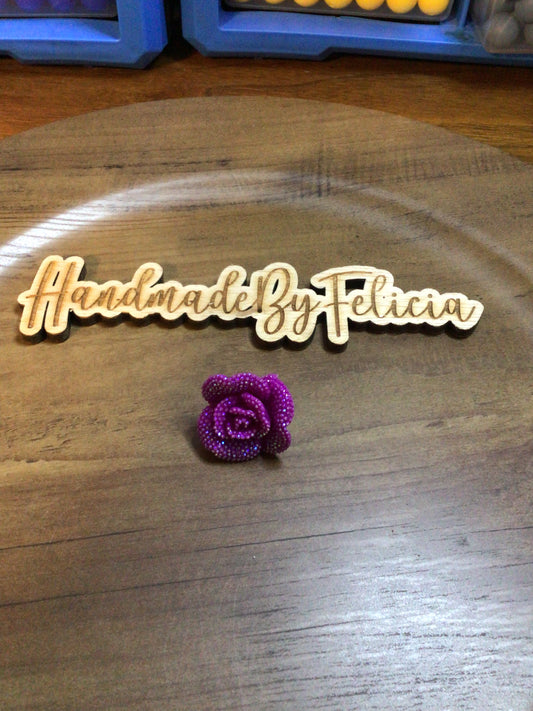 Purple Rose Straw Charm