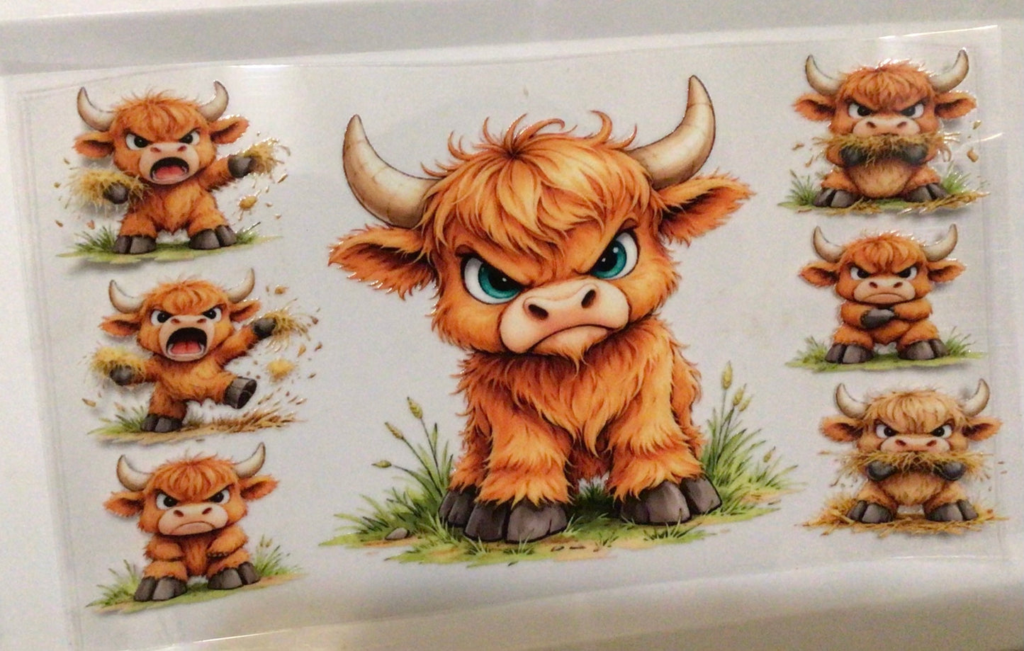 Angry cow 16 oz cup wrap
