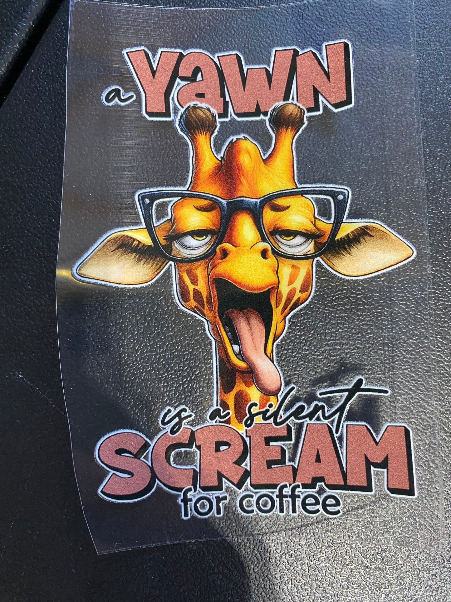 Yawn giraffe decal