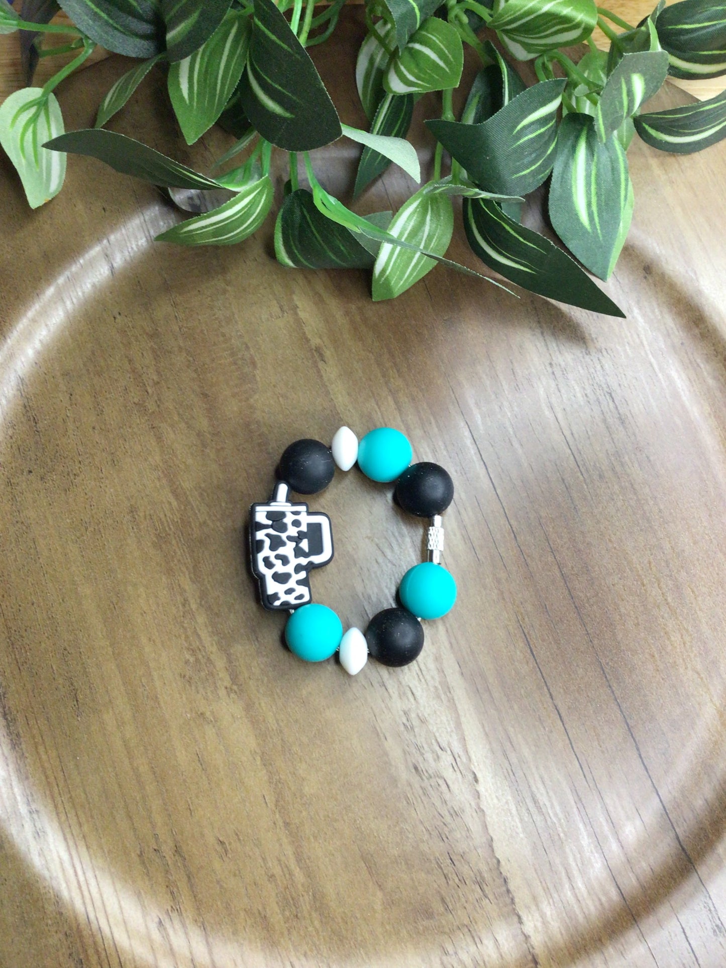 Cow print tumbler cup charm