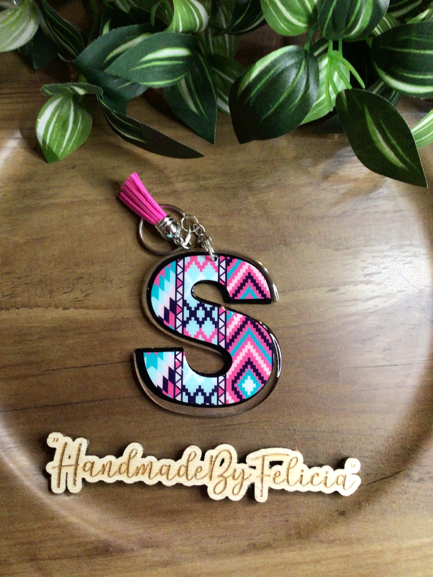 Initial “S” keychain acrylic