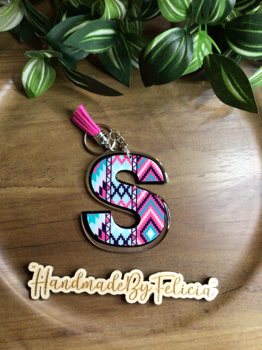 Initial “S” keychain acrylic