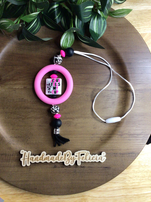 Jesus fills my cup car charm