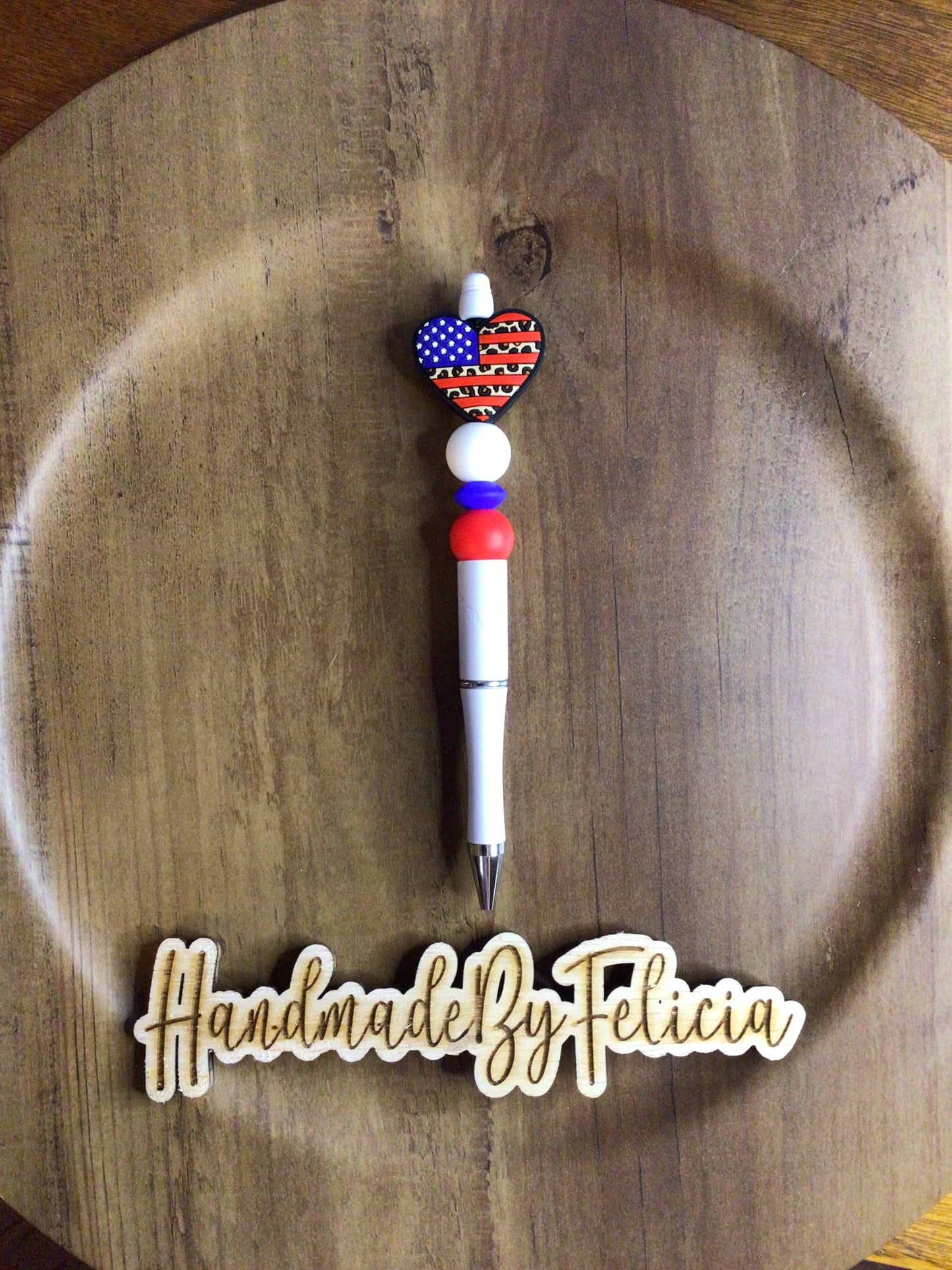 Patriotic heart pen
