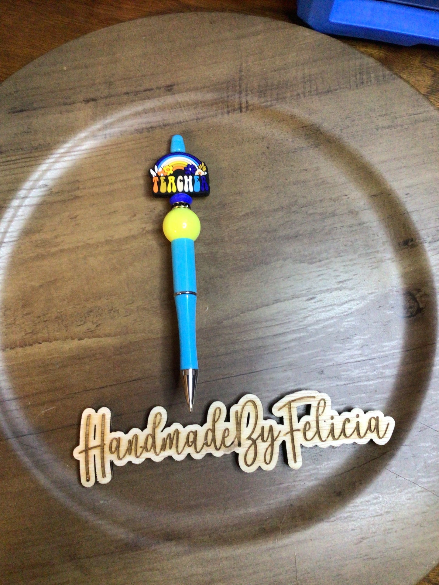 Blue Teacher rainbow pen