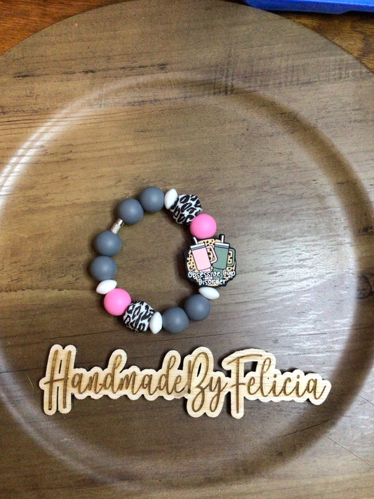 Cup disorder cup charm, pink gray