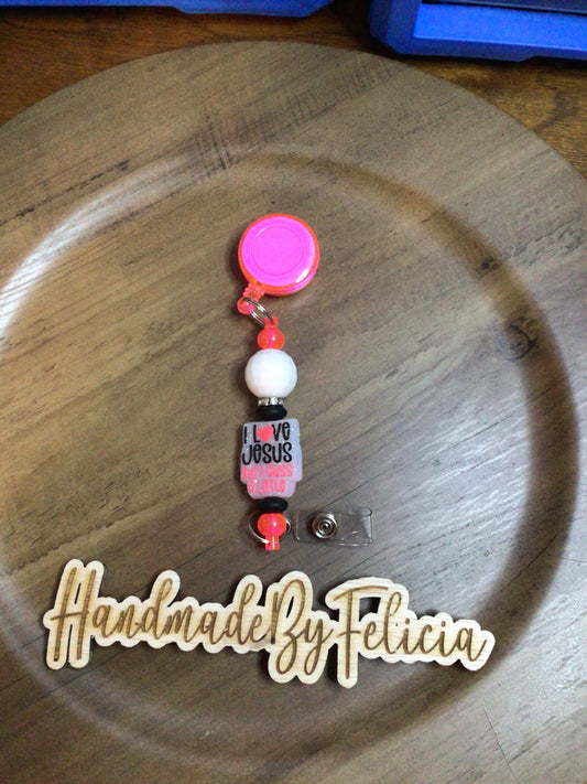 I love Jesus but I cuss badge reel