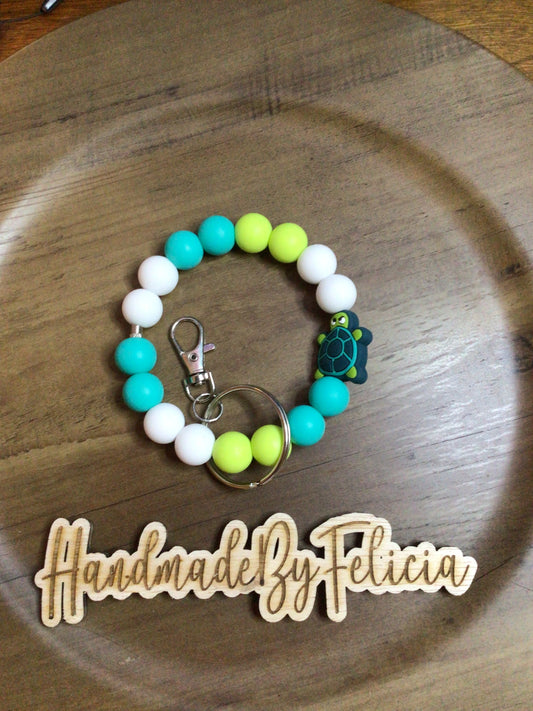 Sea green turtle wristlet