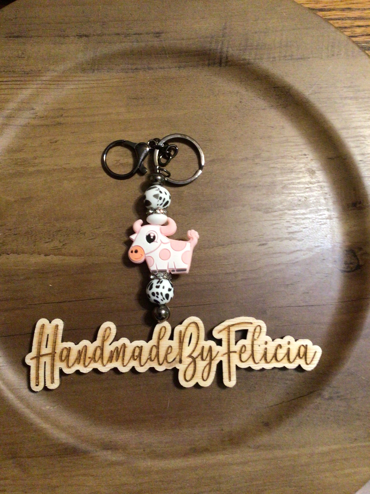 Cow keychain
