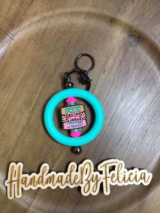 Pray over it keychain ring