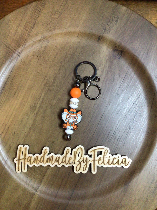 Elephant keychain orange