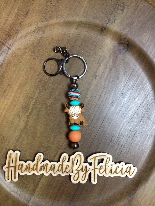 Highland cow keychain serape