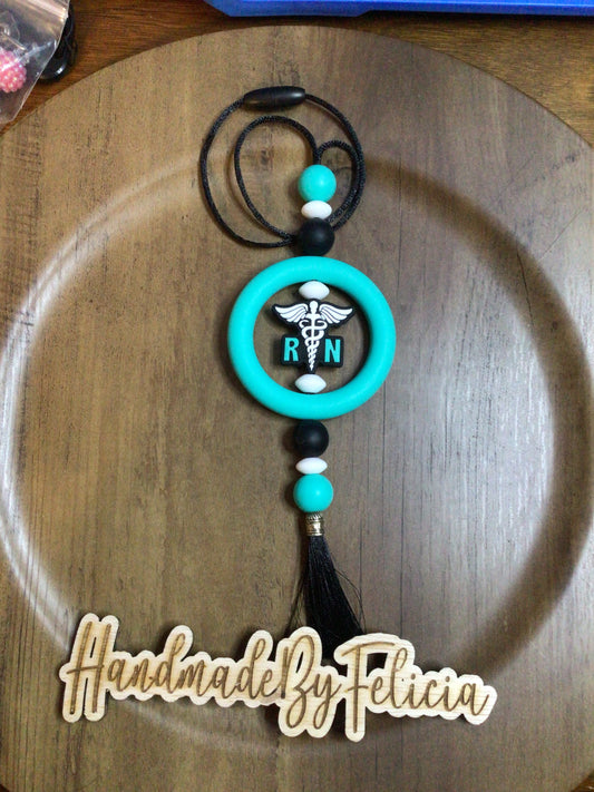 RN turquoise car charm