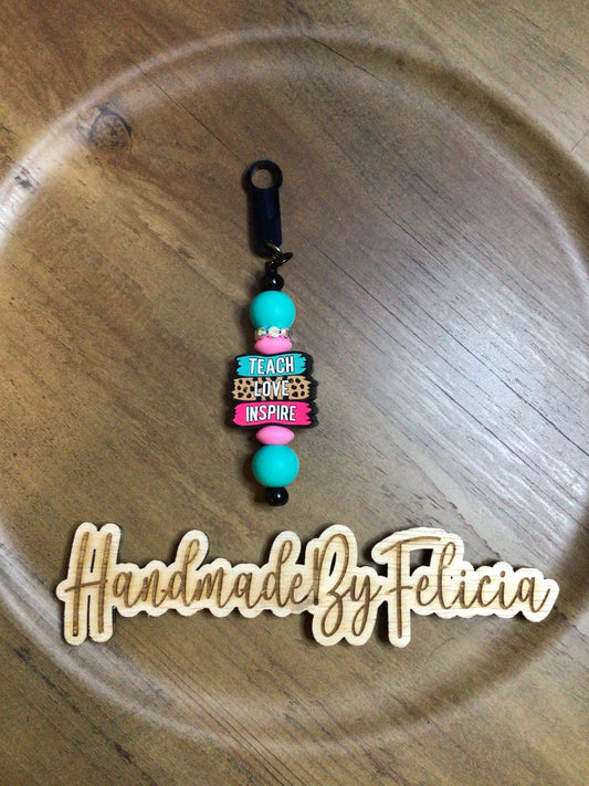 Teach love inspire straw charm