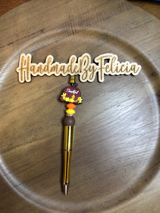 Thankful pumpkin gold pen