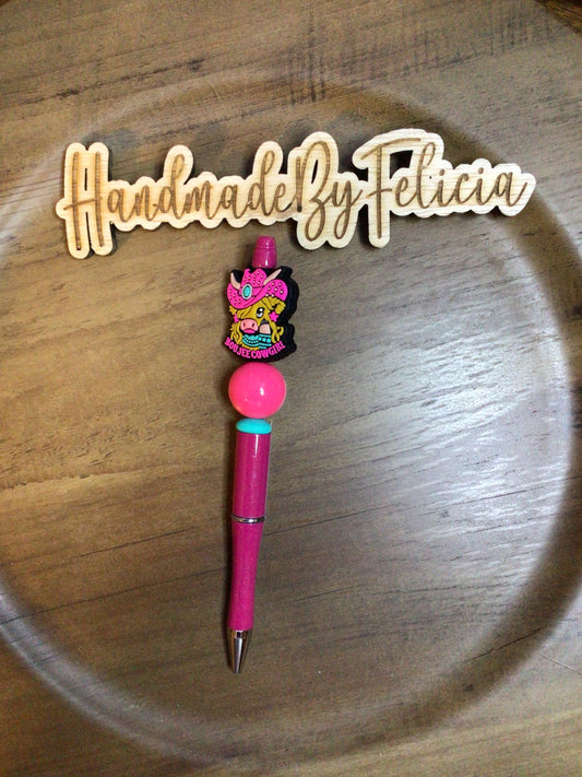 Boujee cowgirl pink pen