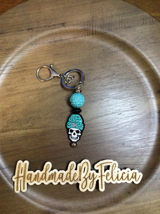 Self love teal keychain