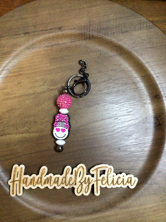 Self love pink keychain
