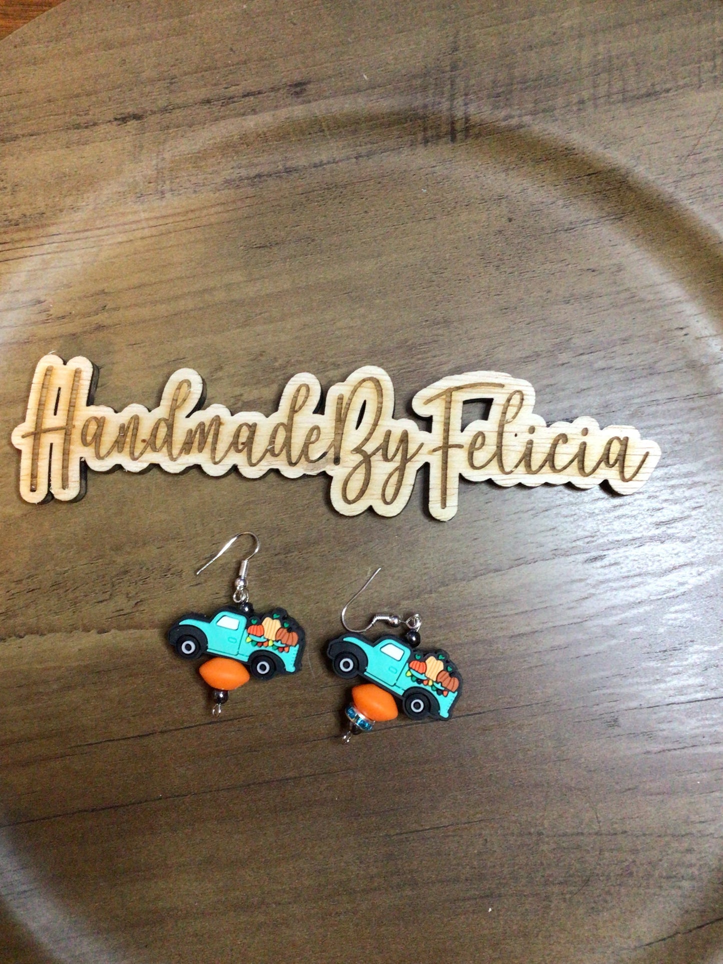 Turquoise fall truck earrings