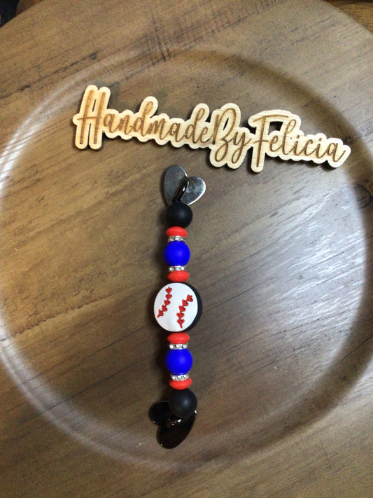 Baseball cell phone charm