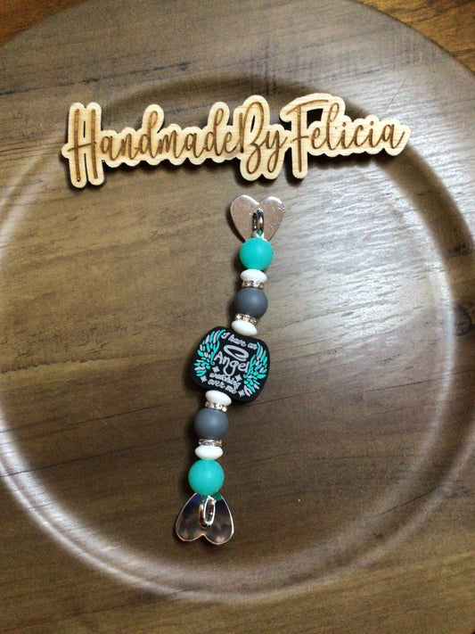 Guardian angel teal cell phone charm