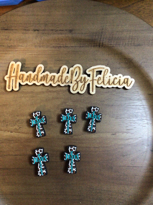 Teal cross focal