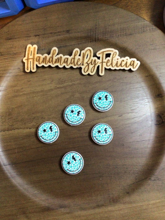 Teal smiley face focals