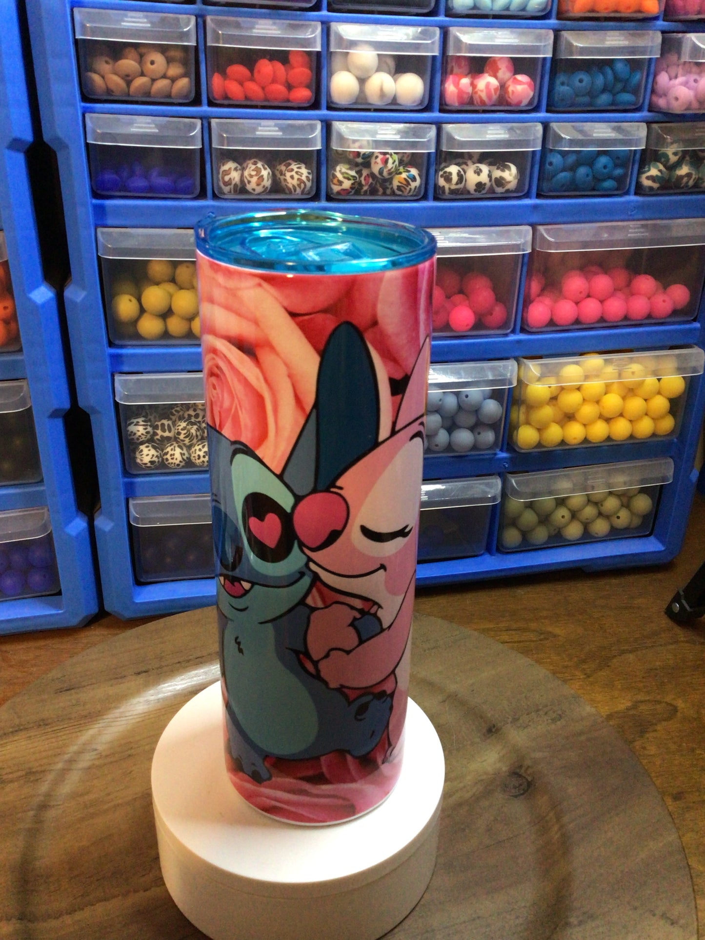Valentines Day blue guy tumbler 20 oz