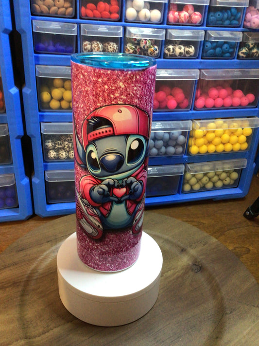Valentines Day blue guy tumbler 20 oz