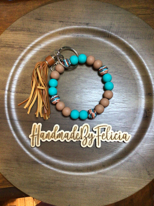 Turquoise western wristlet