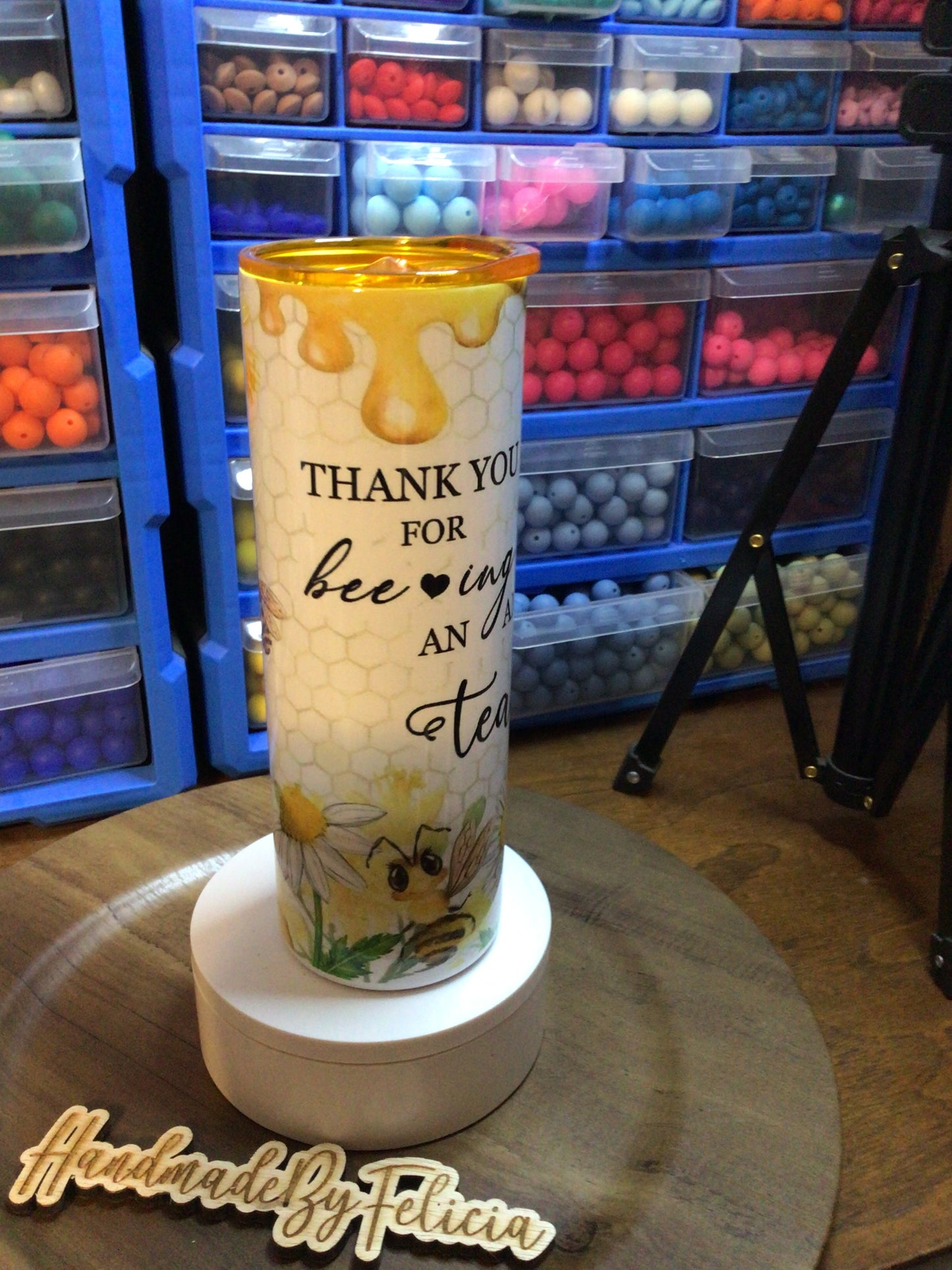 Teacher Bee tumbler. 20oz