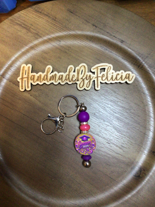 Graduation keychain purple