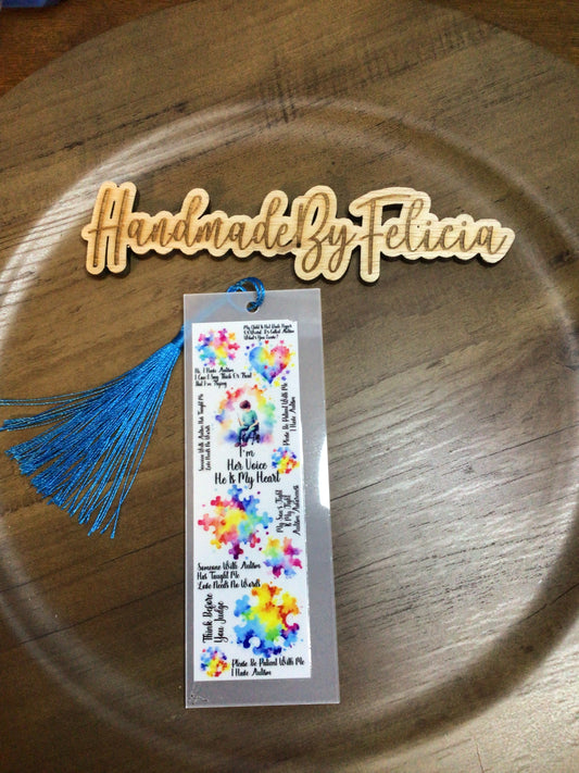 Autism positive words bookmark