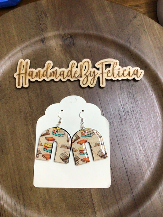 Book acrylic earrings