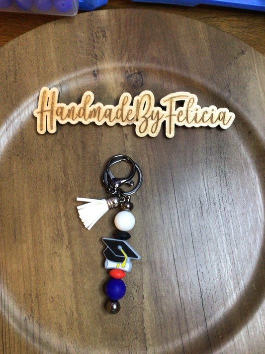Graduation keychains blue