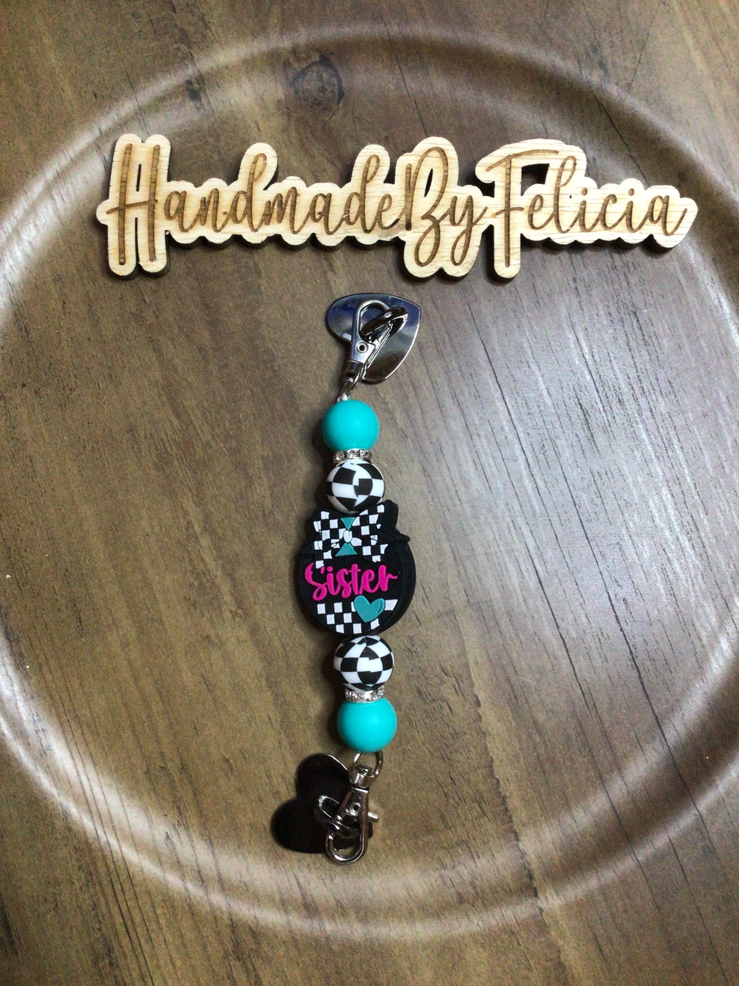 Sister cell phone charm