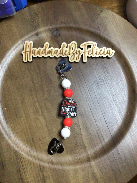 Queen of night shift cell phone charm