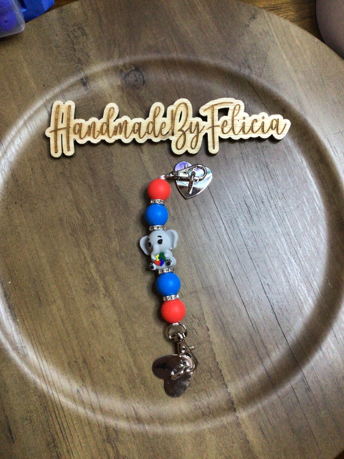 Autism elephant cell phone charm
