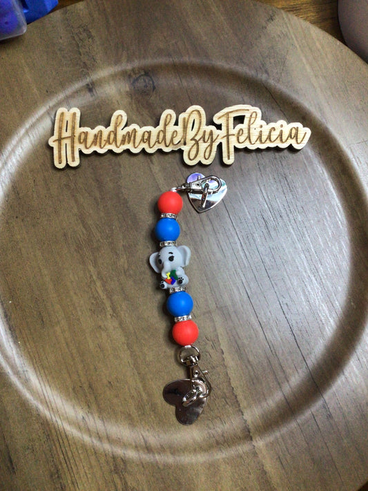 Autism elephant cell phone charm