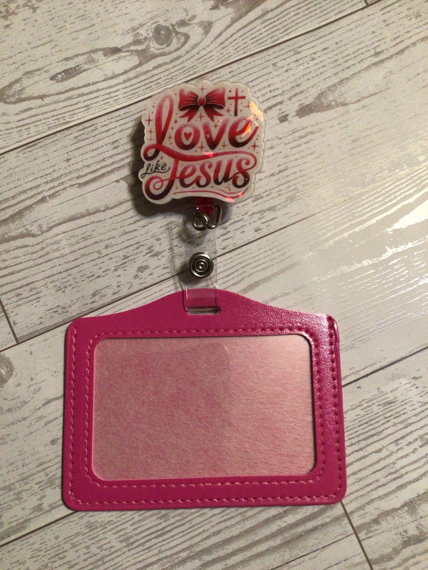 Acrylic badge reel with ID holder