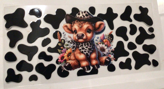 B/w heifer 16 oz cup wrap