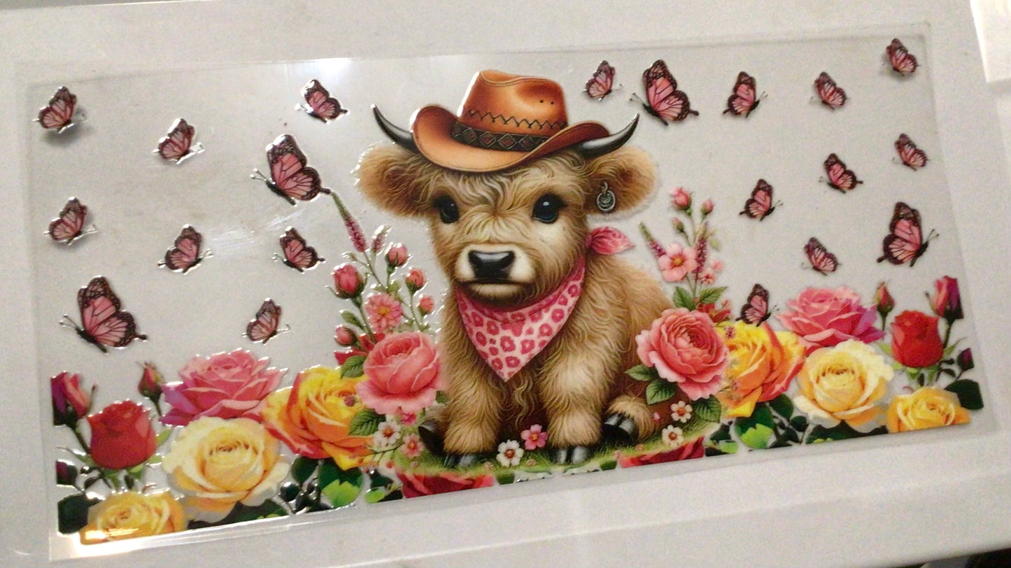 Cowboy bow 16 oz cup wrap