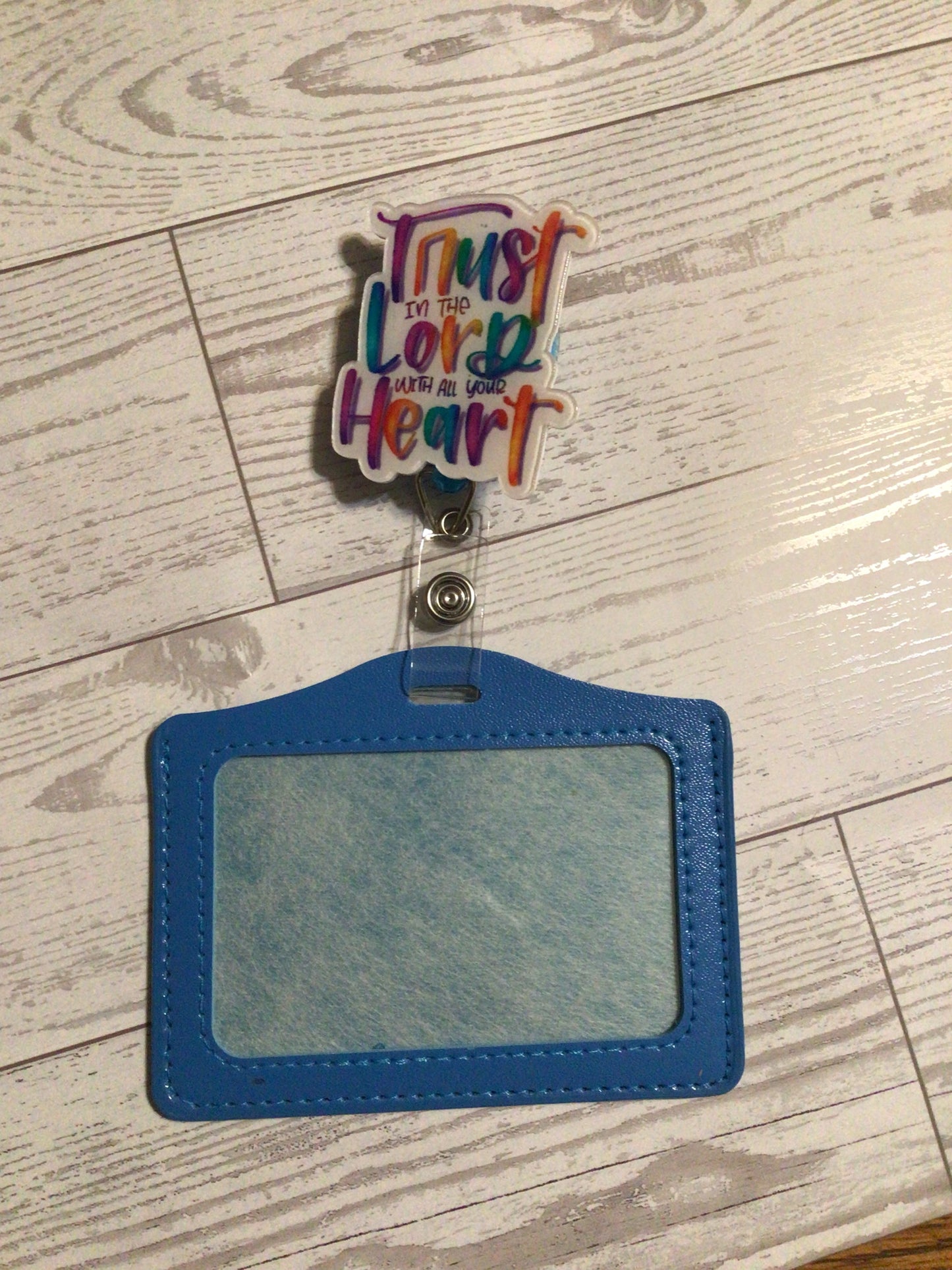 Trust in the Lord  badge reel ID holder