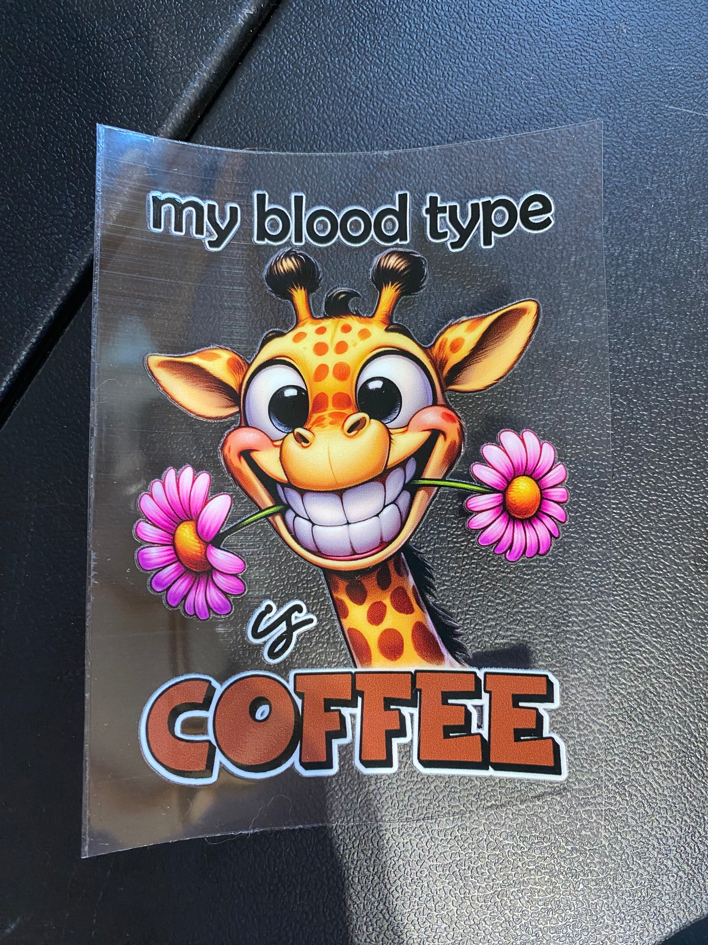 Giraffe coffee decal 4”